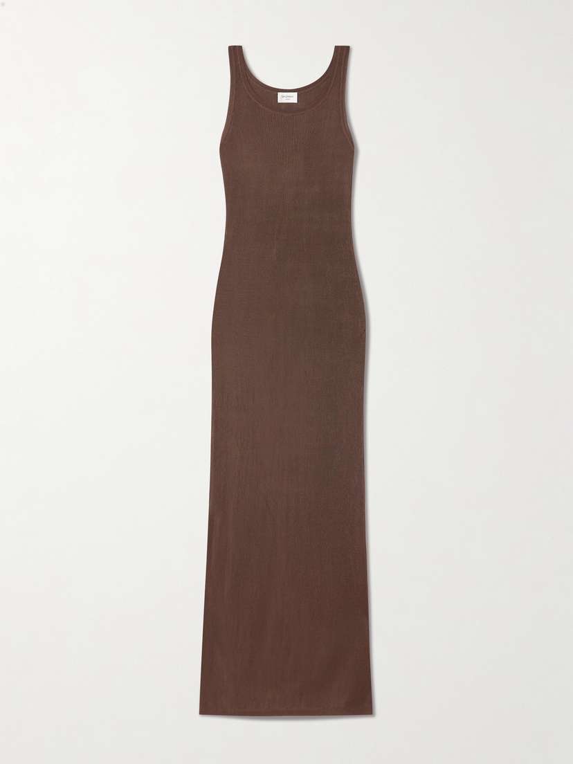 Saint Laurent Ribbed-knit Midi Dress