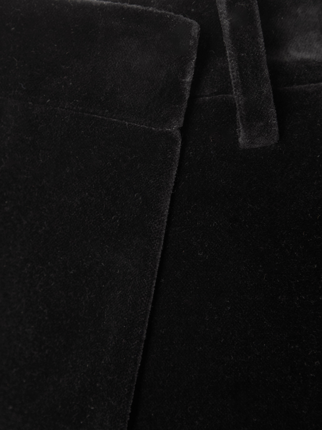 Saint Laurent Wrap-effect Cotton-velvet Midi Skirt In Black