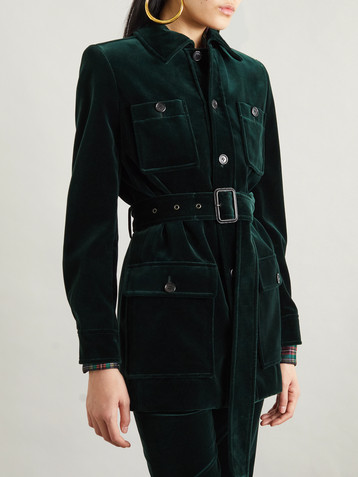 Saint Laurent Belted velvet jacket