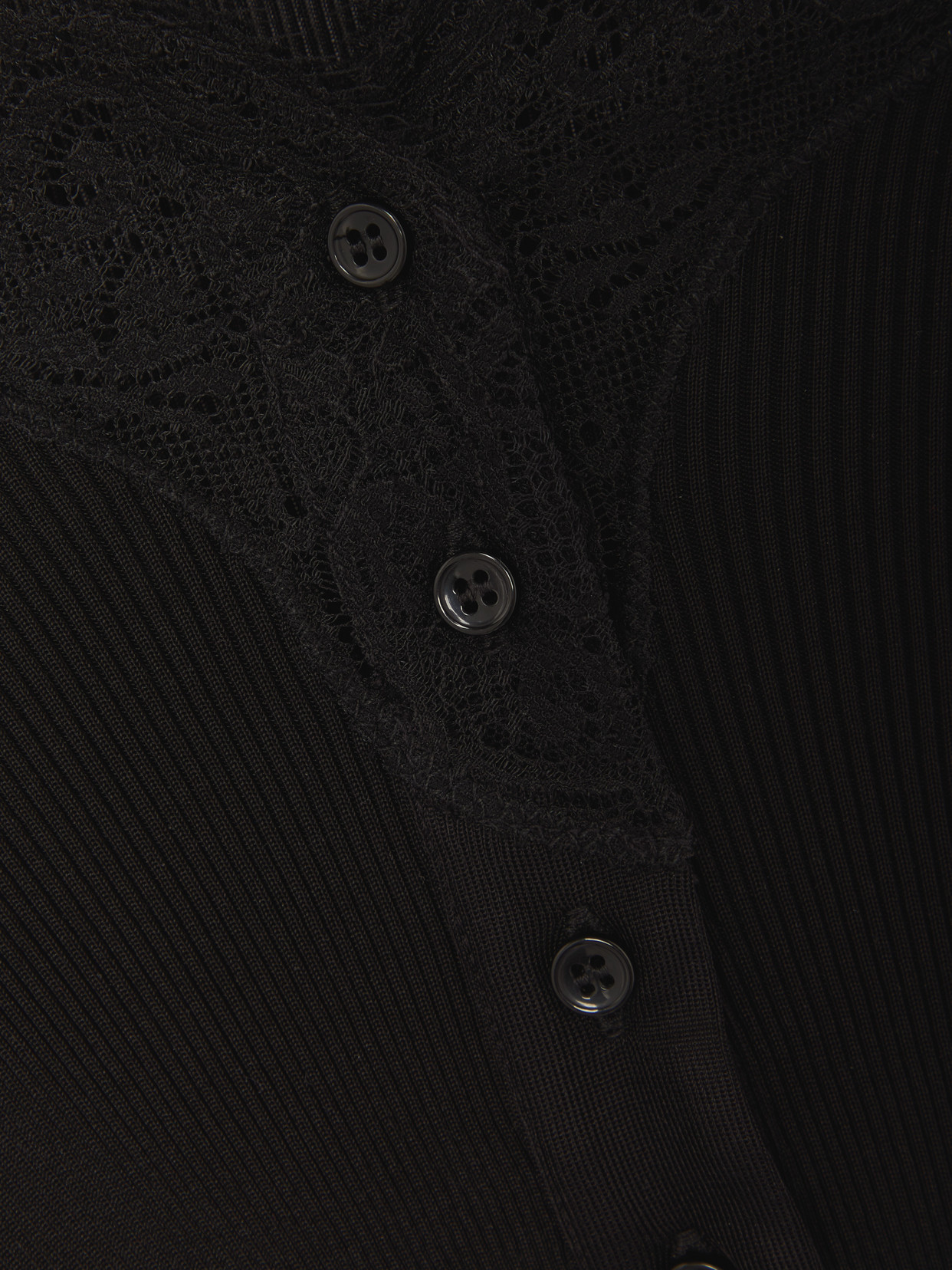 Saint Laurent Lace-trimmed Ribbed Silk-jersey Cardigan In Black