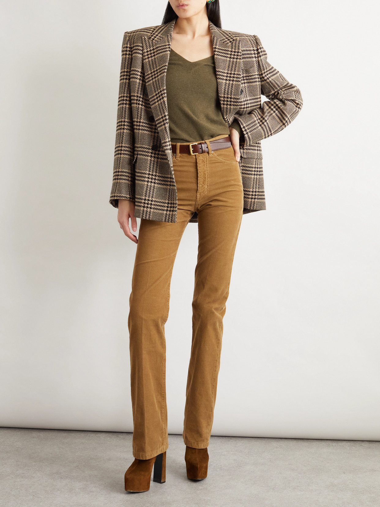 Saint Laurent Clyde Cotton-corduroy Slim-leg Pants