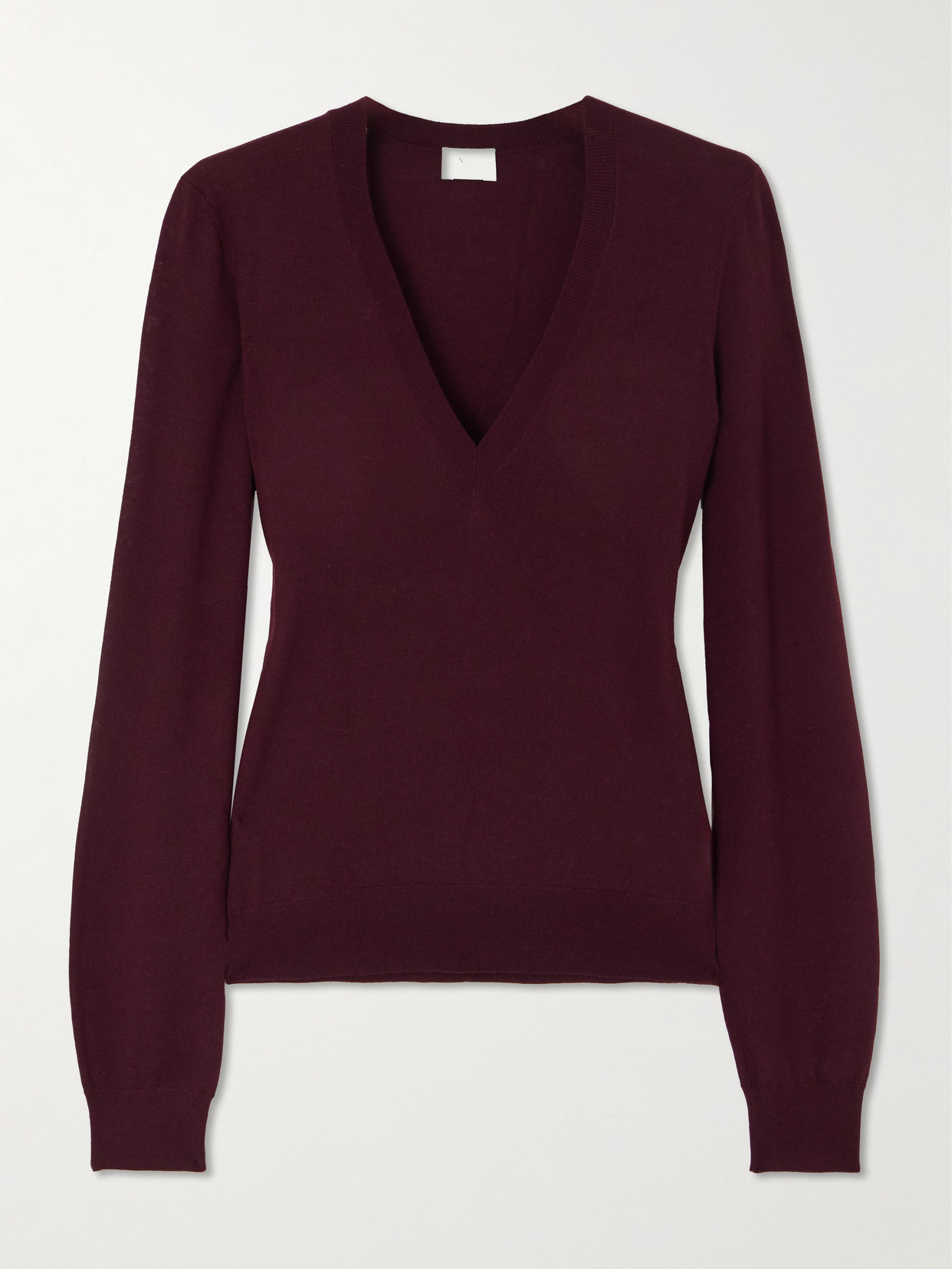 Saint Laurent Wool Sweater In Burgundy
