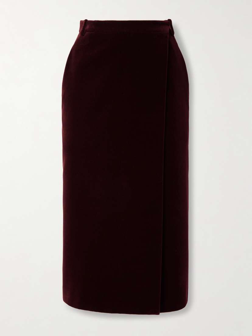 Saint Laurent Cotton-velvet Midi Skirt