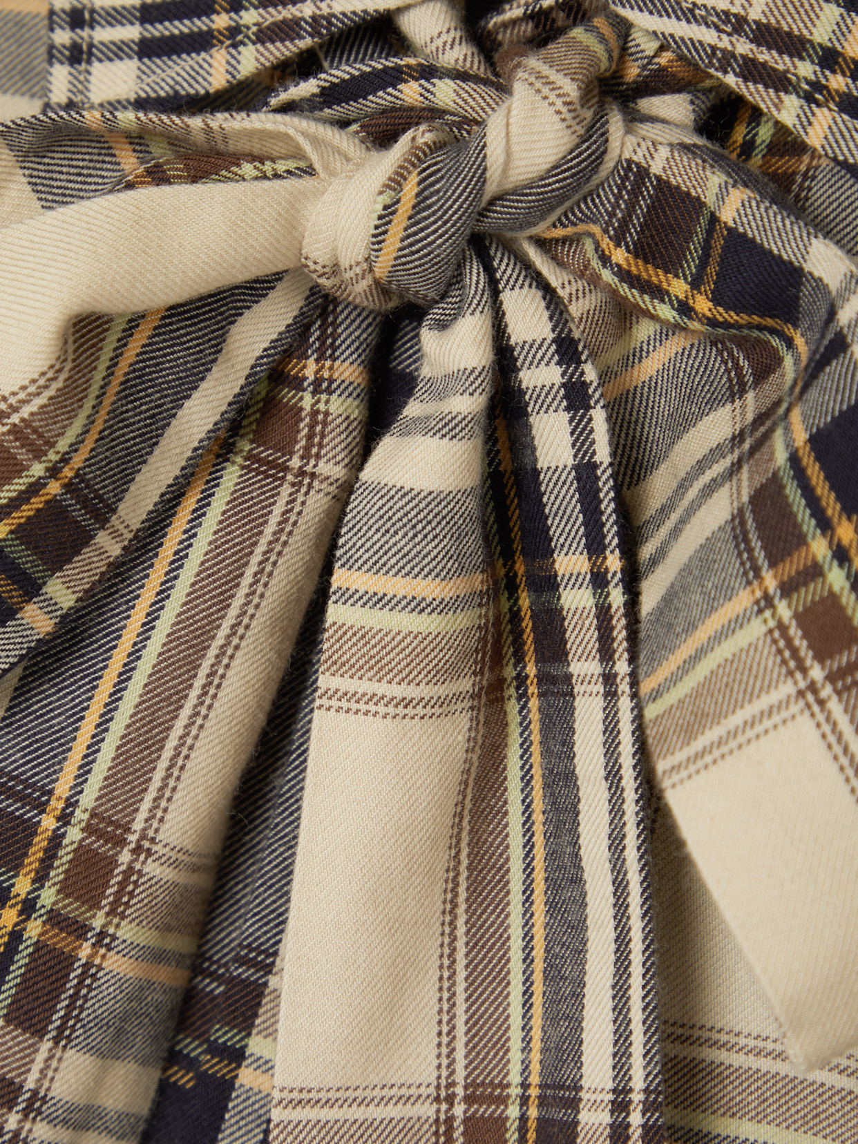 Saint Laurent Pussy-bow Checked Cotton-blend Shirt In Multi