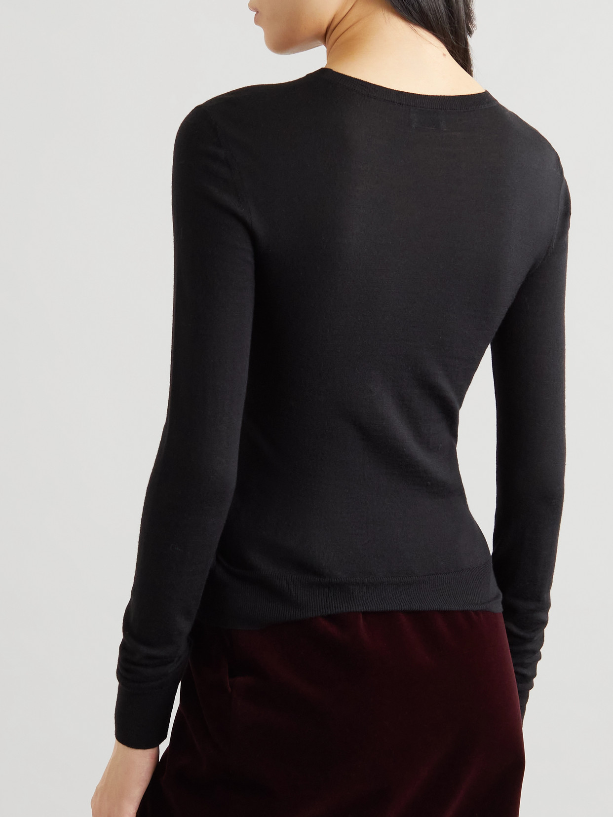 Saint Laurent Wool Sweater In Black