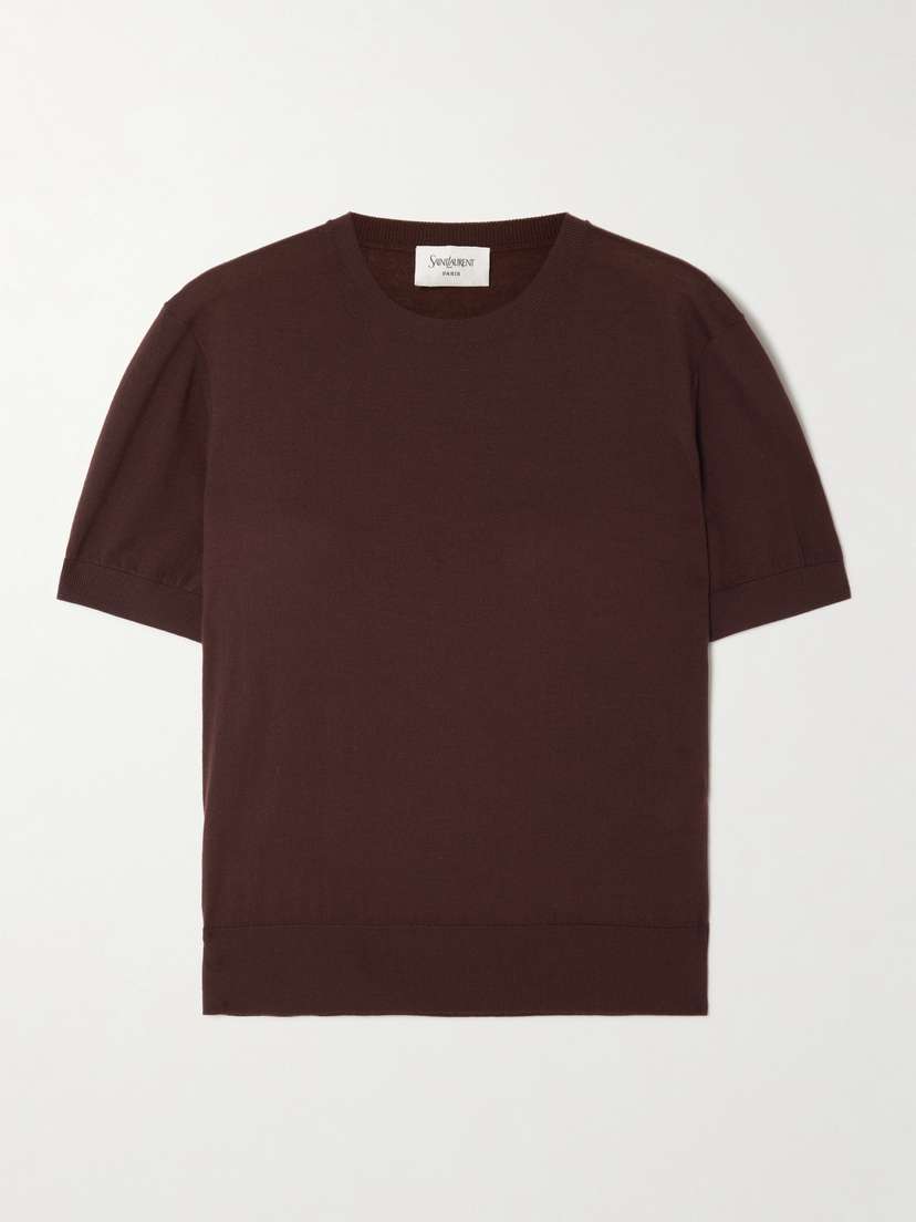 Saint Laurent Cropped Wool T-shirt