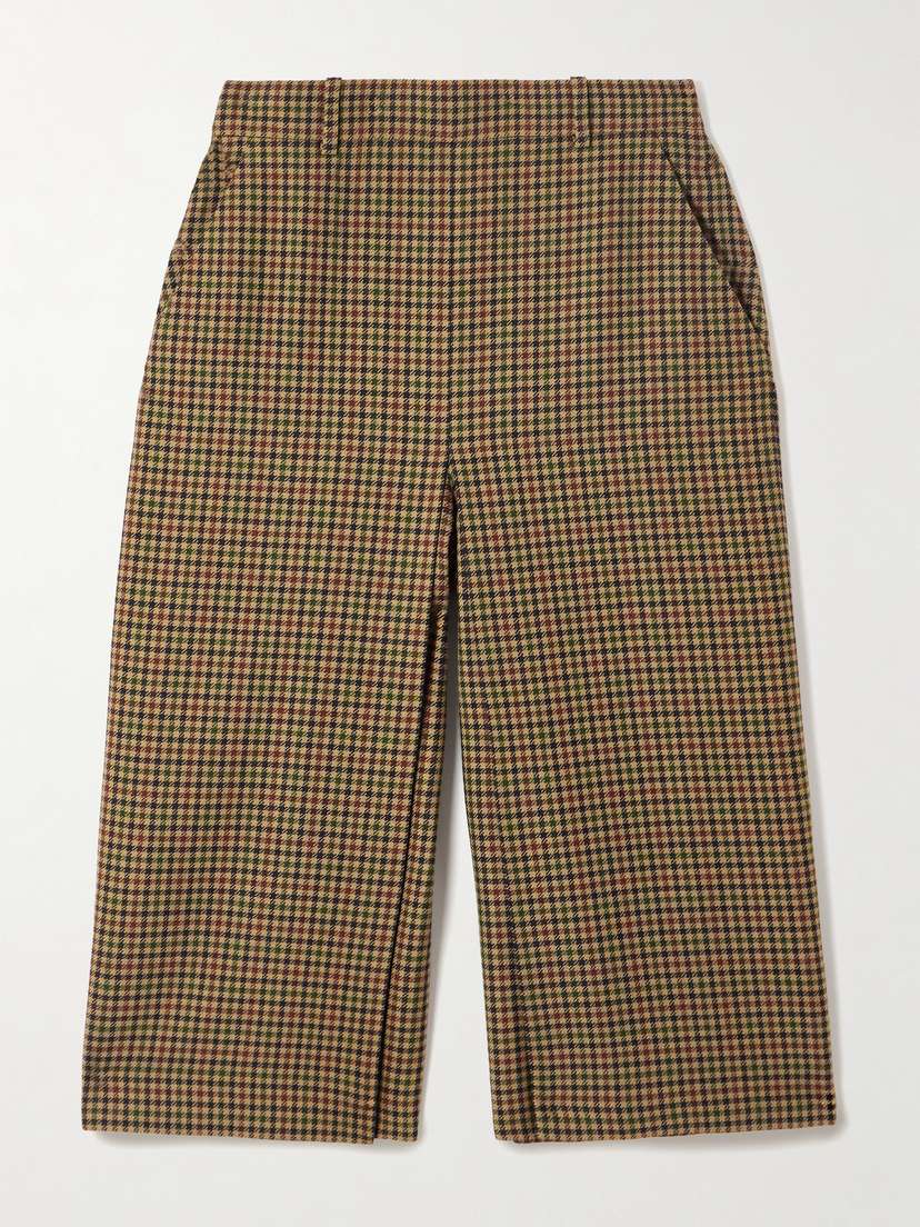Saint Laurent Checked Wool Wide-leg Culottes