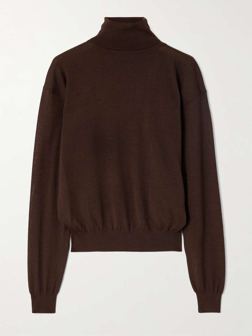 Saint Laurent Wool, Cashmere And Silk-blend Turtleneck Sweater