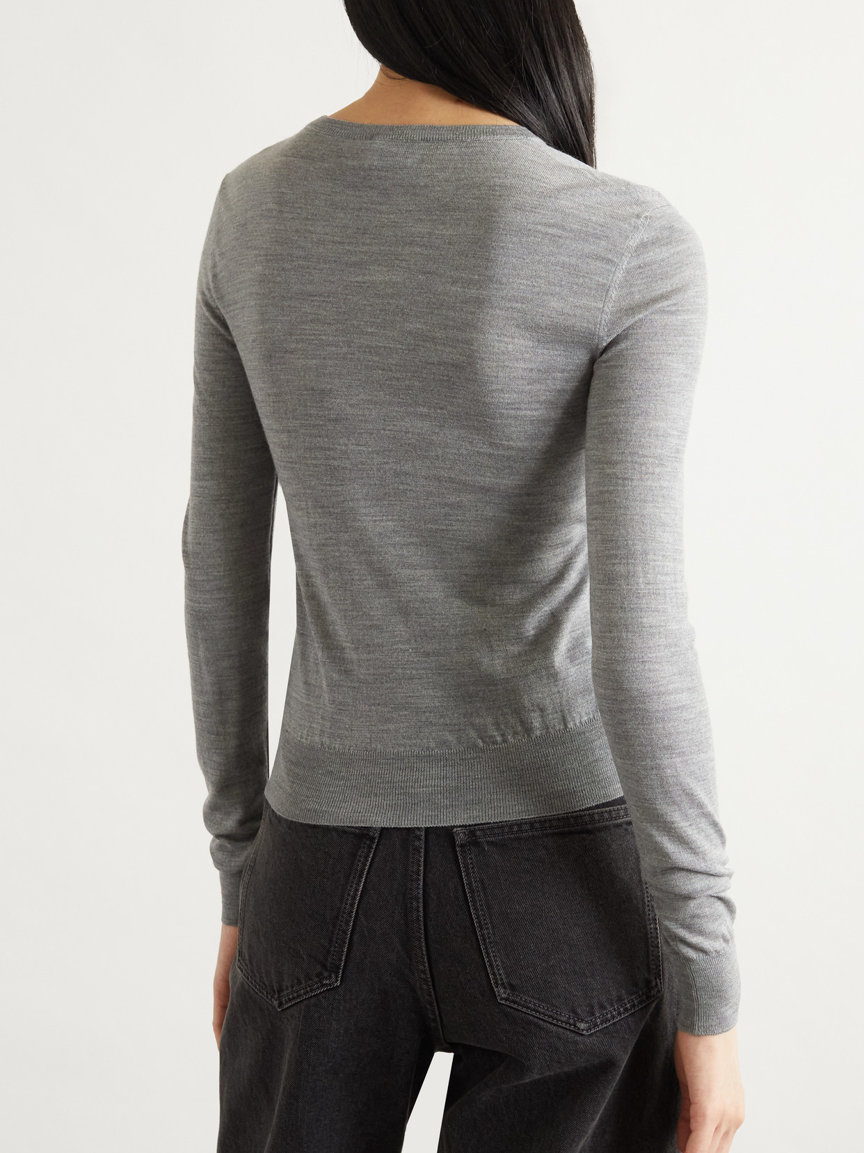 Saint Laurent Wool Sweater In Gray