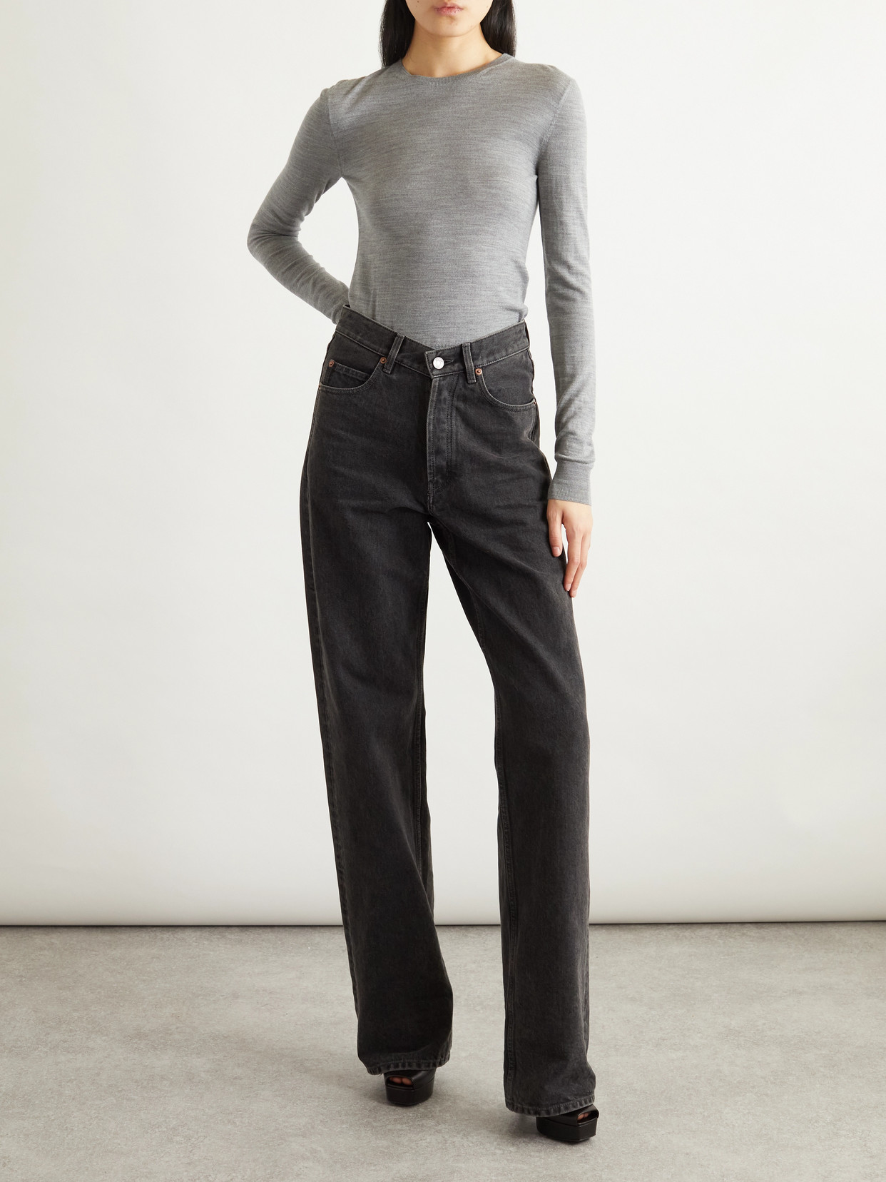 Saint Laurent Wool Sweater In Gray