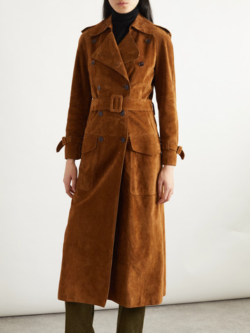 Saint Laurent Suede trench coat