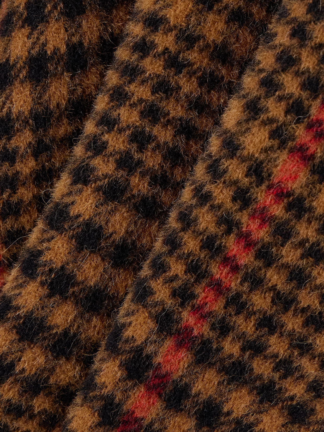 Saint Laurent Plaid Cape In Brushed Wool And Llama In Brown