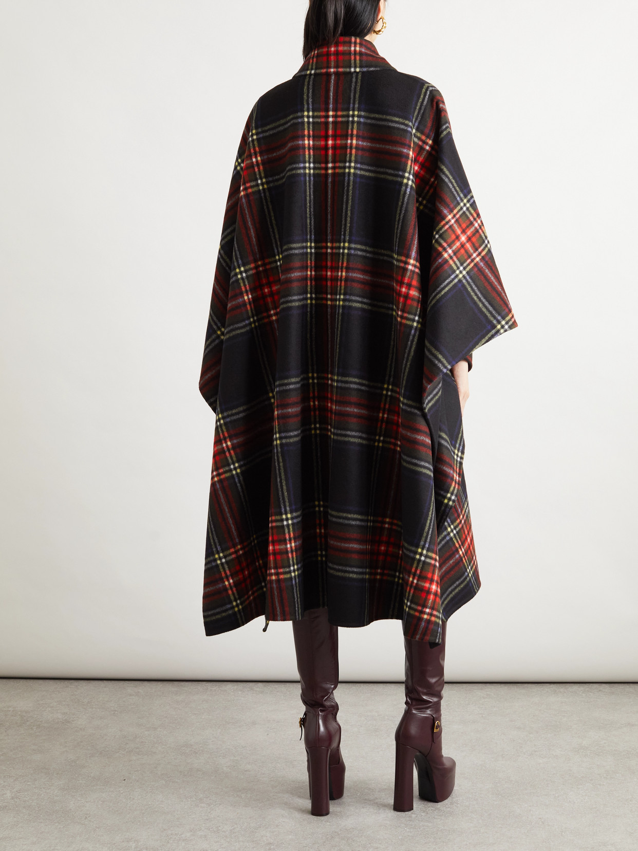 Saint Laurent Checked Cashmere Coat