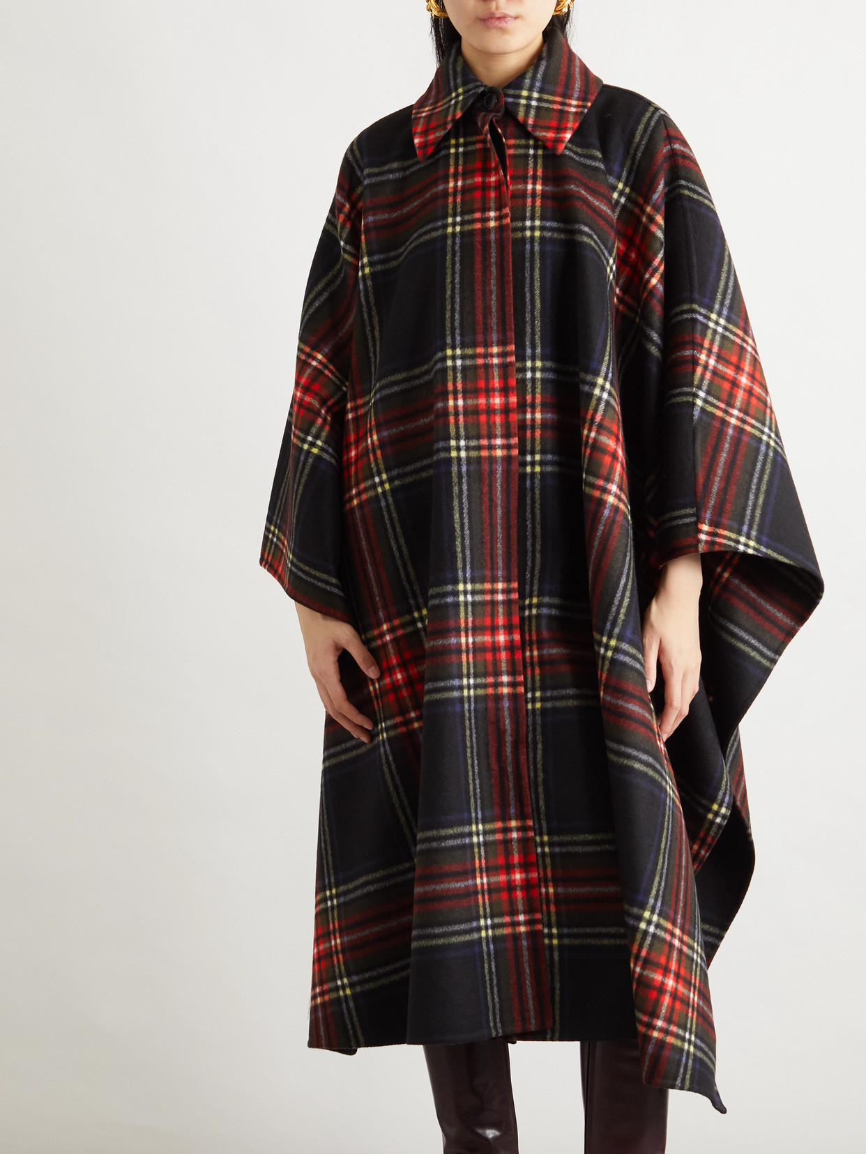 Saint Laurent Checked Cashmere Coat