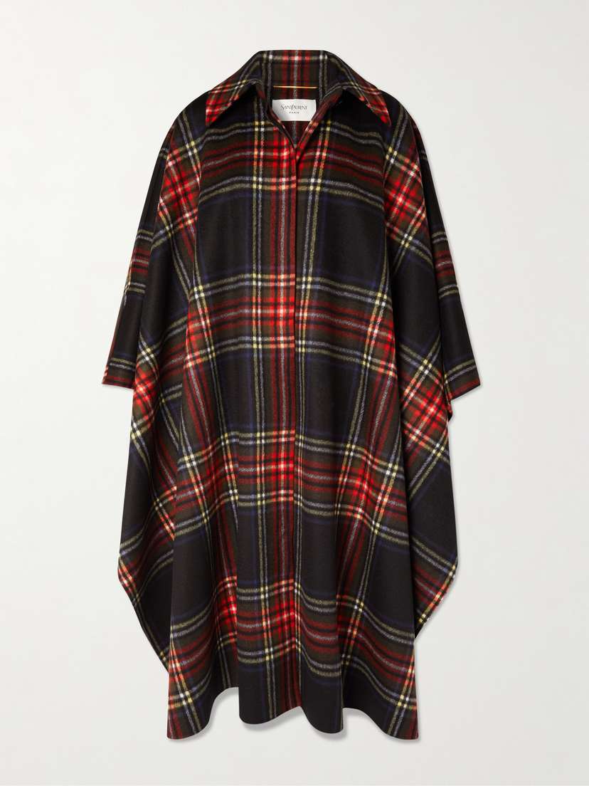 Saint Laurent Checked Cashmere Coat