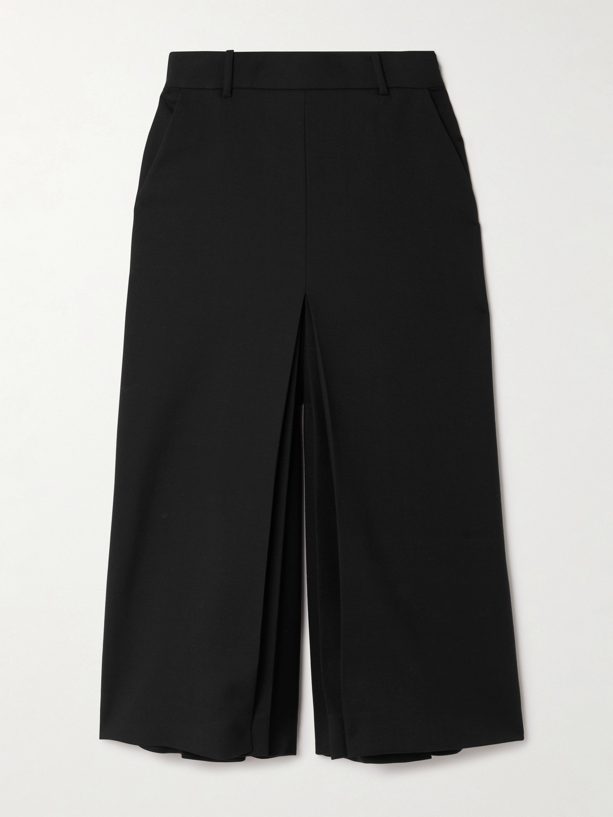 Saint Laurent Cropped Cotton-gabardine Pants In Black