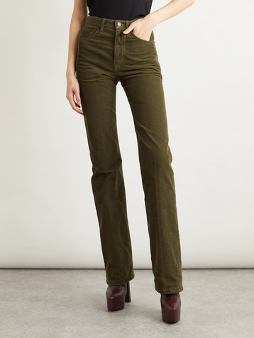 Saint Laurent Clyde cotton-corduroy slim-leg pants