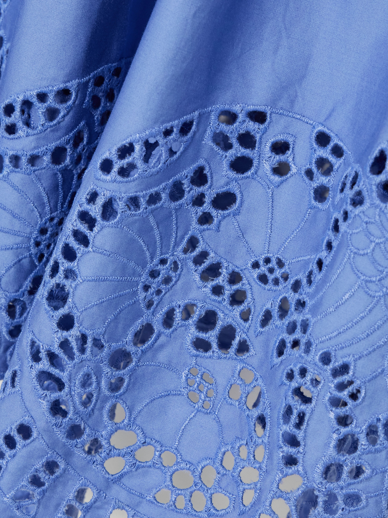 Thierry Colson Scarletta Pleated Broderie Anglaise Cotton-poplin Blouse In Blue