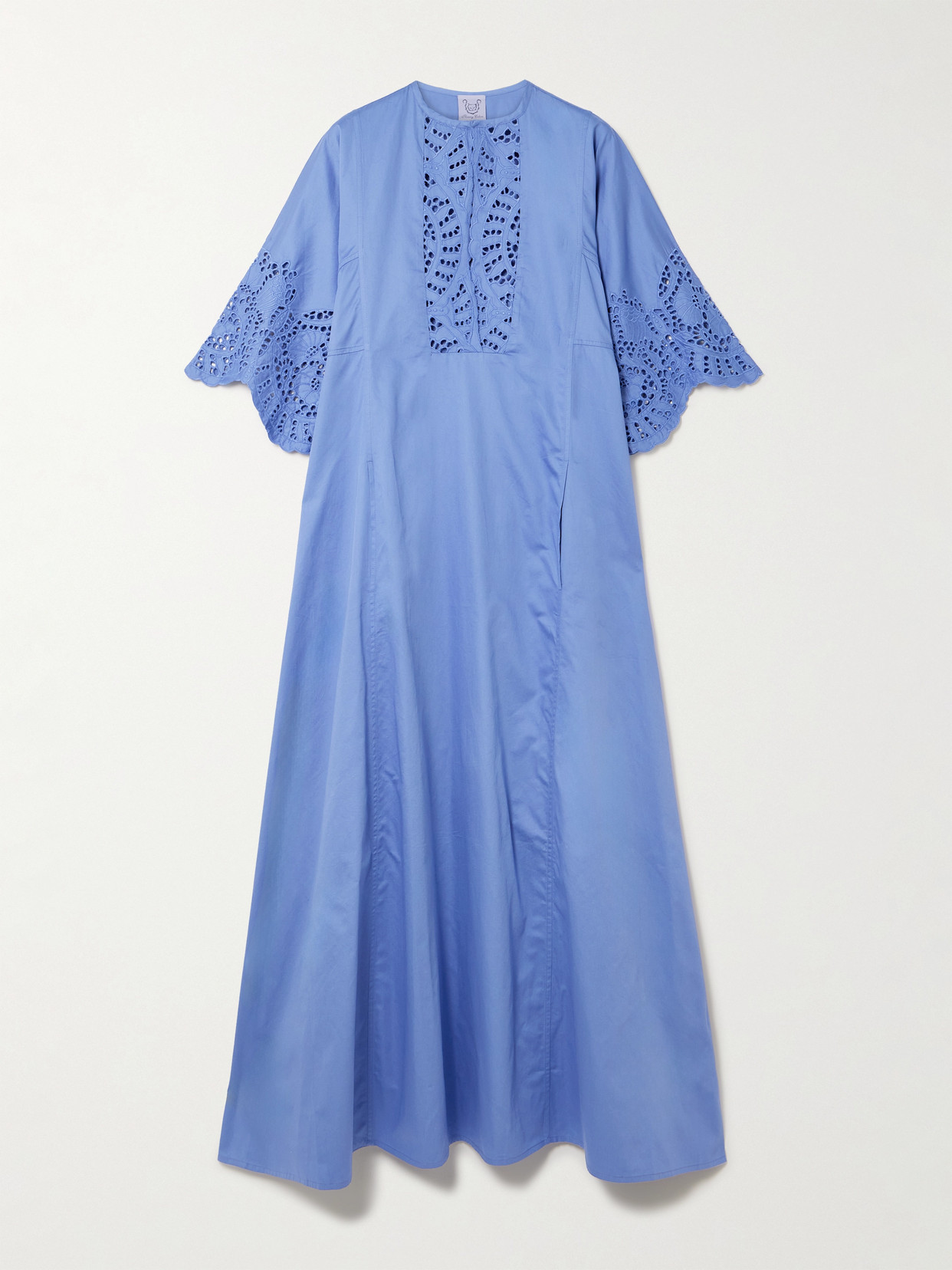 Thierry Colson Rachel Broderie Anglaise Cotton-poplin Kaftan In Blue
