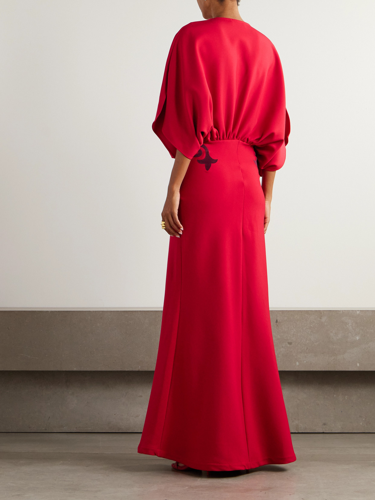 Themis Z Sirin Crepe Maxi Dress In Red