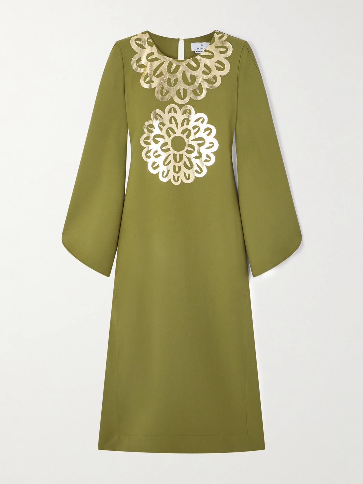 Themis Z Anthos Crepe Midi Dress In Green