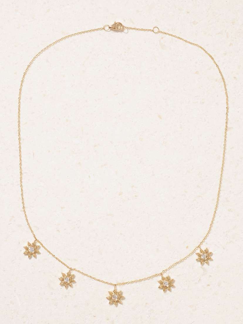 L’Atelier Nawbar Five Star Seed 18-karat Gold Diamond Necklace