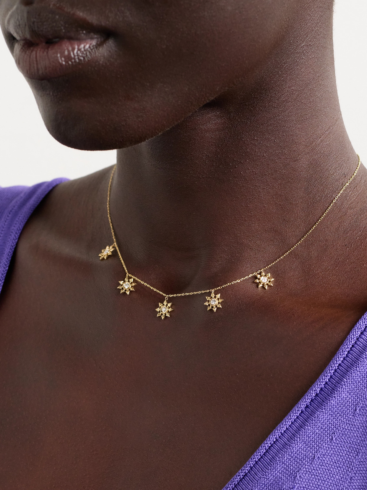 L'atelier Nawbar Five Star Seed 18-karat Gold Diamond Necklace In Gold