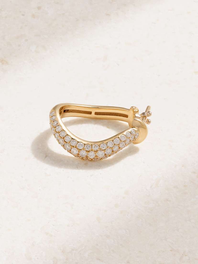 L’Atelier Nawbar 18-karat Gold Diamond Single Hoop Earring