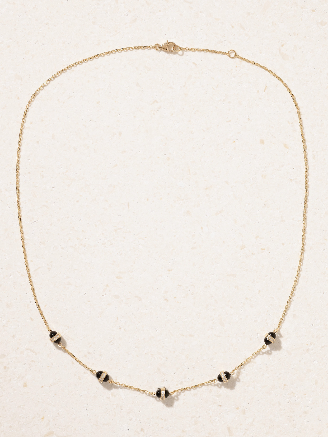 L'atelier Nawbar Atoms 18-karat Gold, Enamel And Diamond Necklace