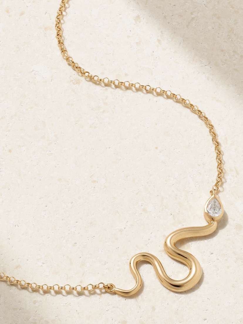 L’Atelier Nawbar Boa 18-karat Gold Diamond Necklace