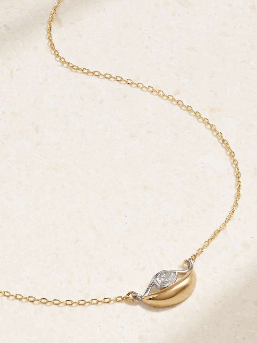 L’Atelier Nawbar Salvatore 18-karat Yellow And White Gold Diamond Necklace
