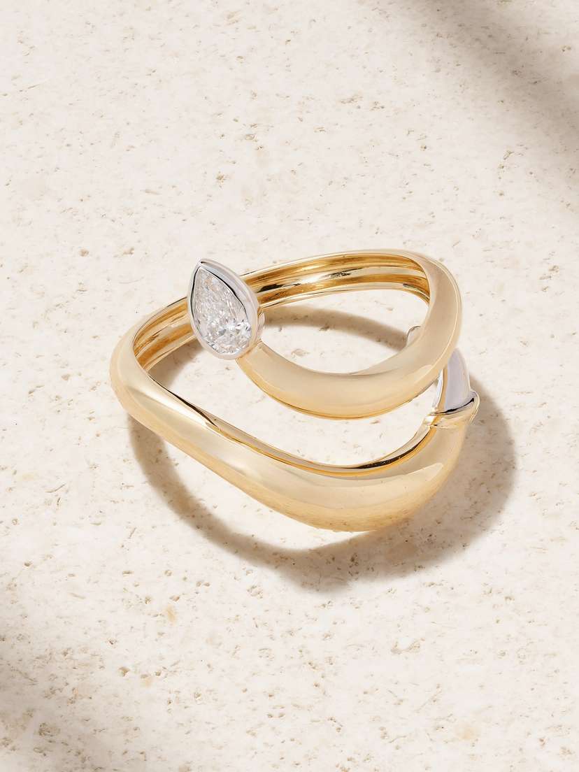 L’Atelier Nawbar Boa Small 18-karat Gold Diamond Ring