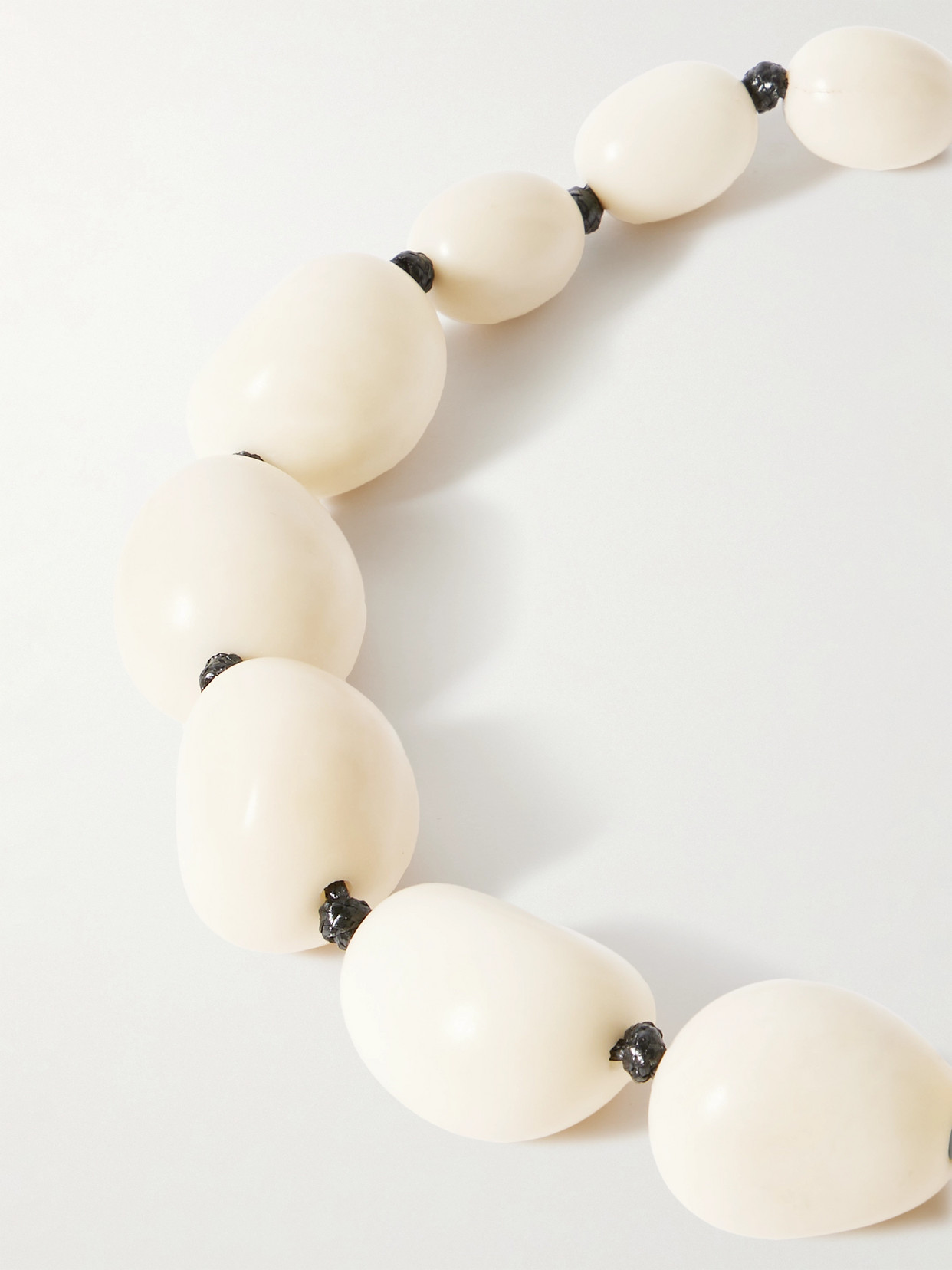 Hunting Season The Statement Tagua And Leather Necklace In White