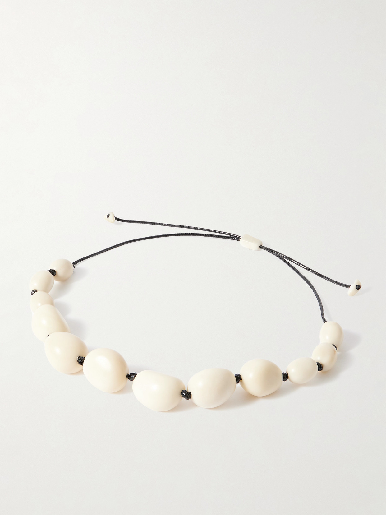 Hunting Season The Statement Tagua And Leather Necklace In White