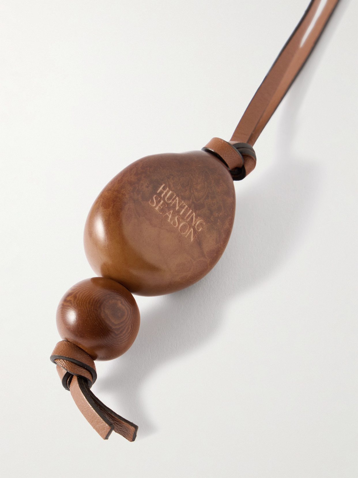 Hunting Season The Tagua Leather Bag Charm In Brown