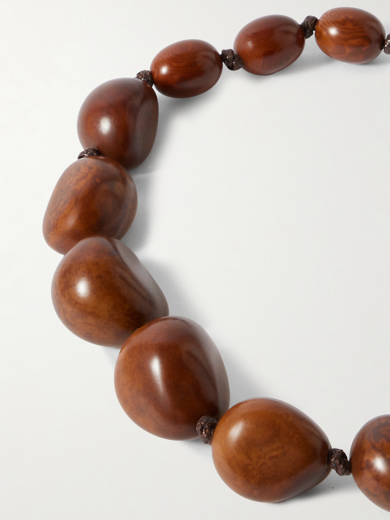 Hunting Season The Statement Tagua And Leather Necklace In Brown