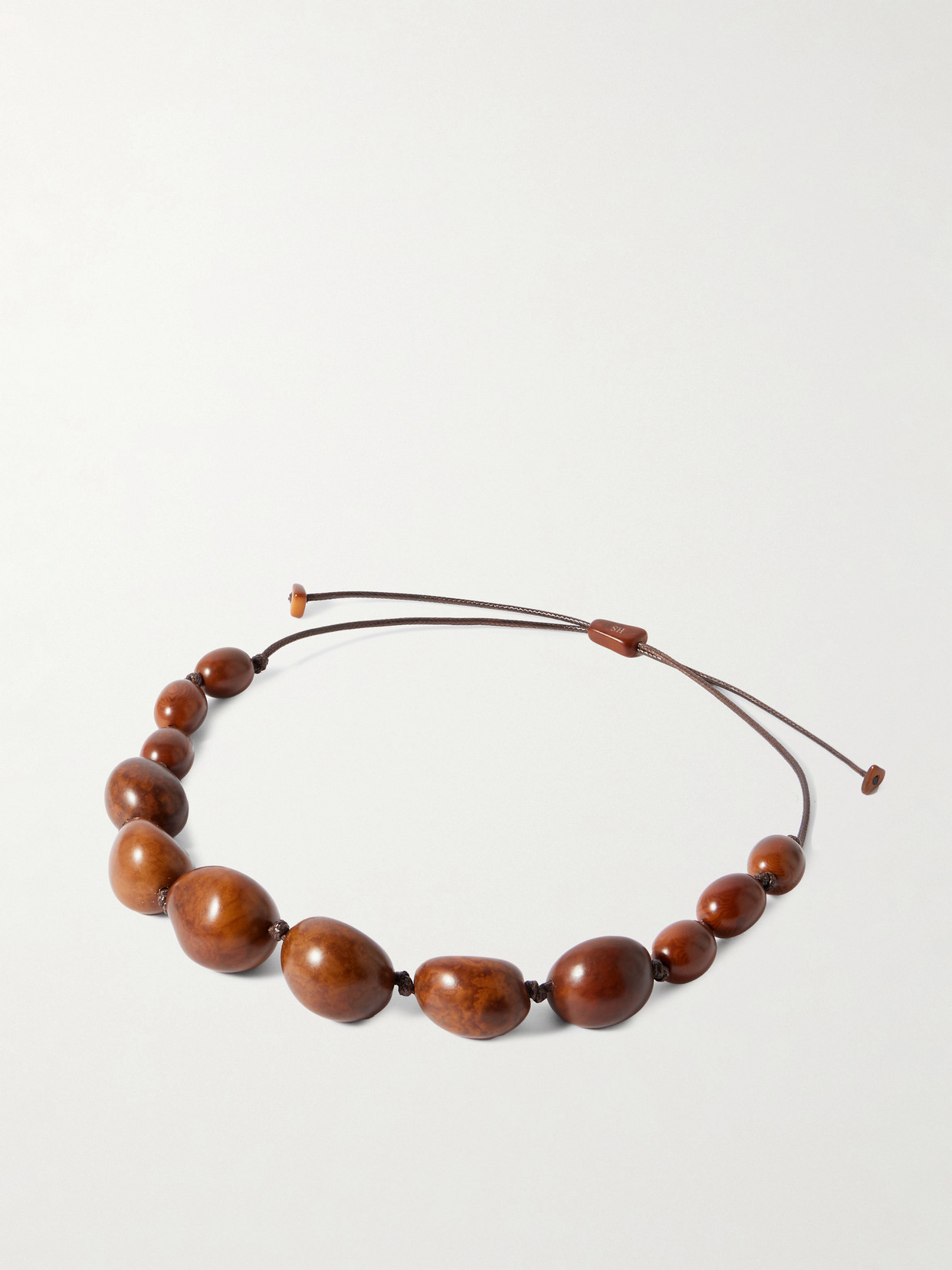 Hunting Season The Statement Tagua And Leather Necklace In Brown