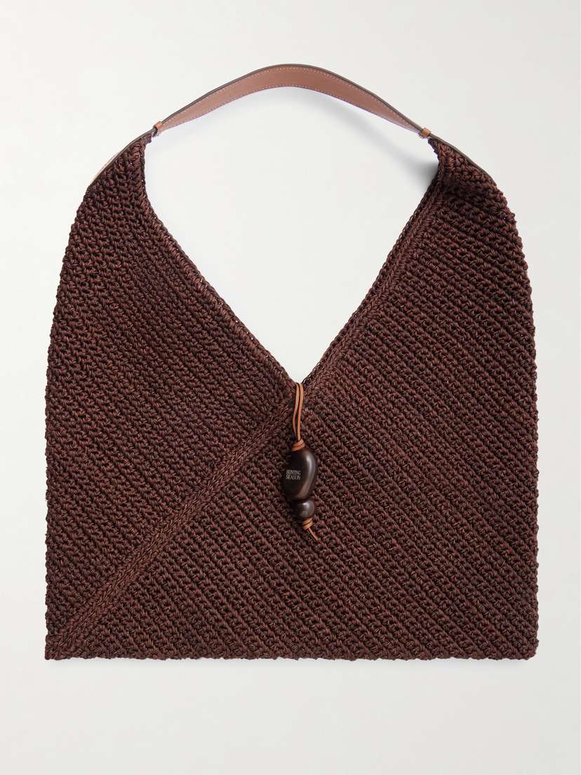 Hunting Season Origami Large Leather-trimmed Fique Tote