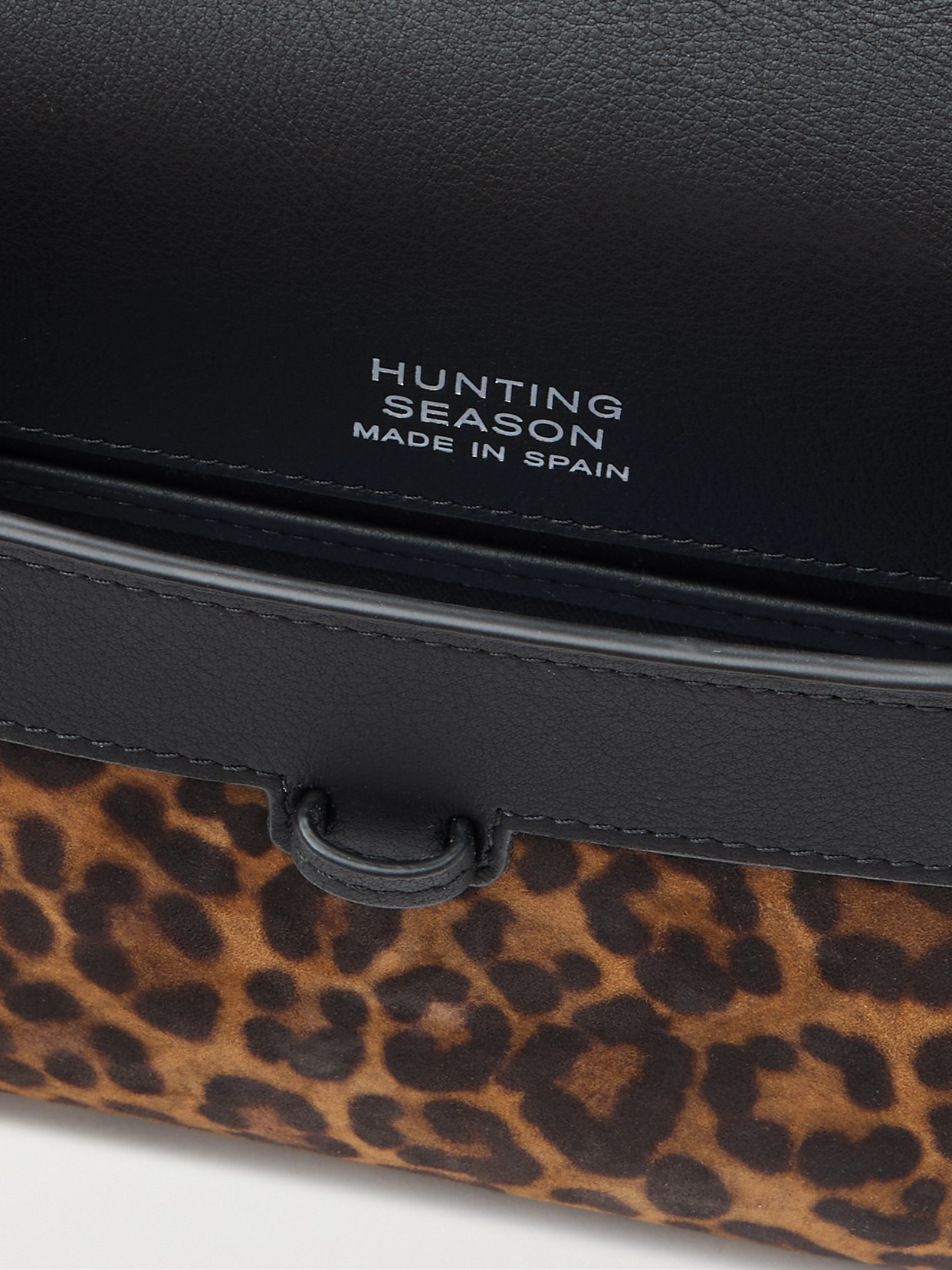 Hunting Season Leopard-print Suede And Leather Clutch In Multi