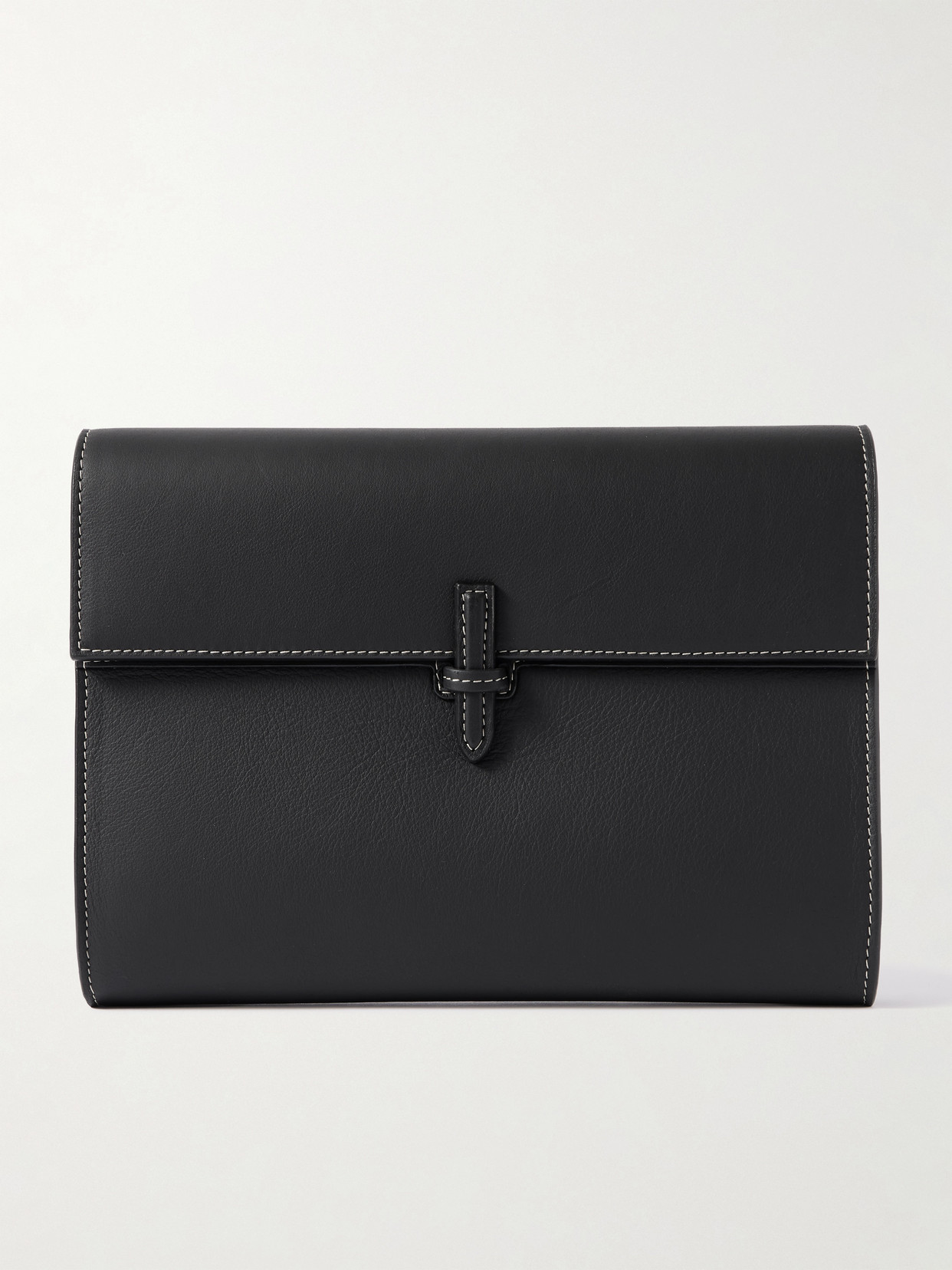 Hunting Season Large Leather Clutch In Black