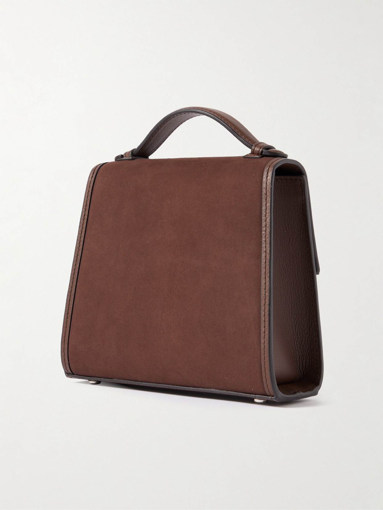 Small Leather-Trimed Suede Tote