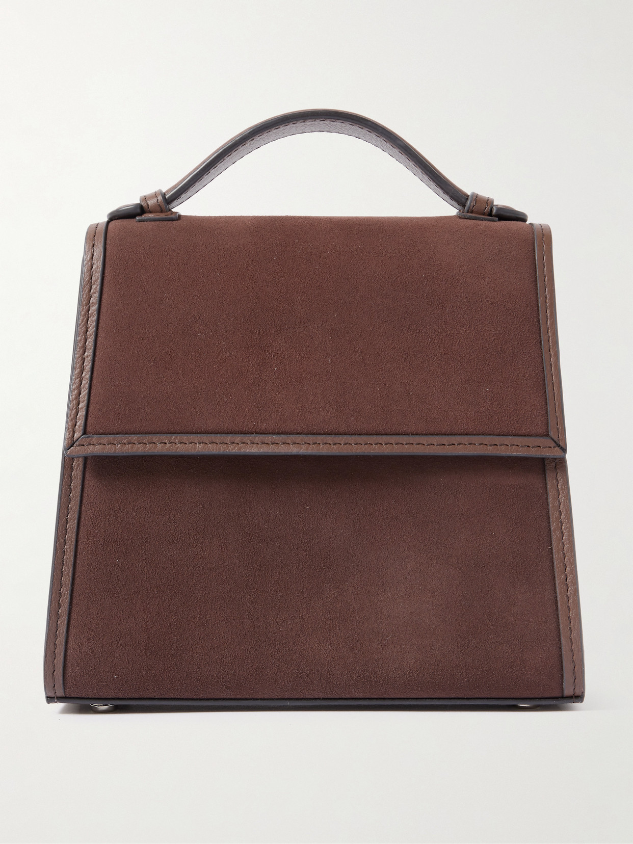Hunting Season Small Leather-trimed Suede Tote In Brown