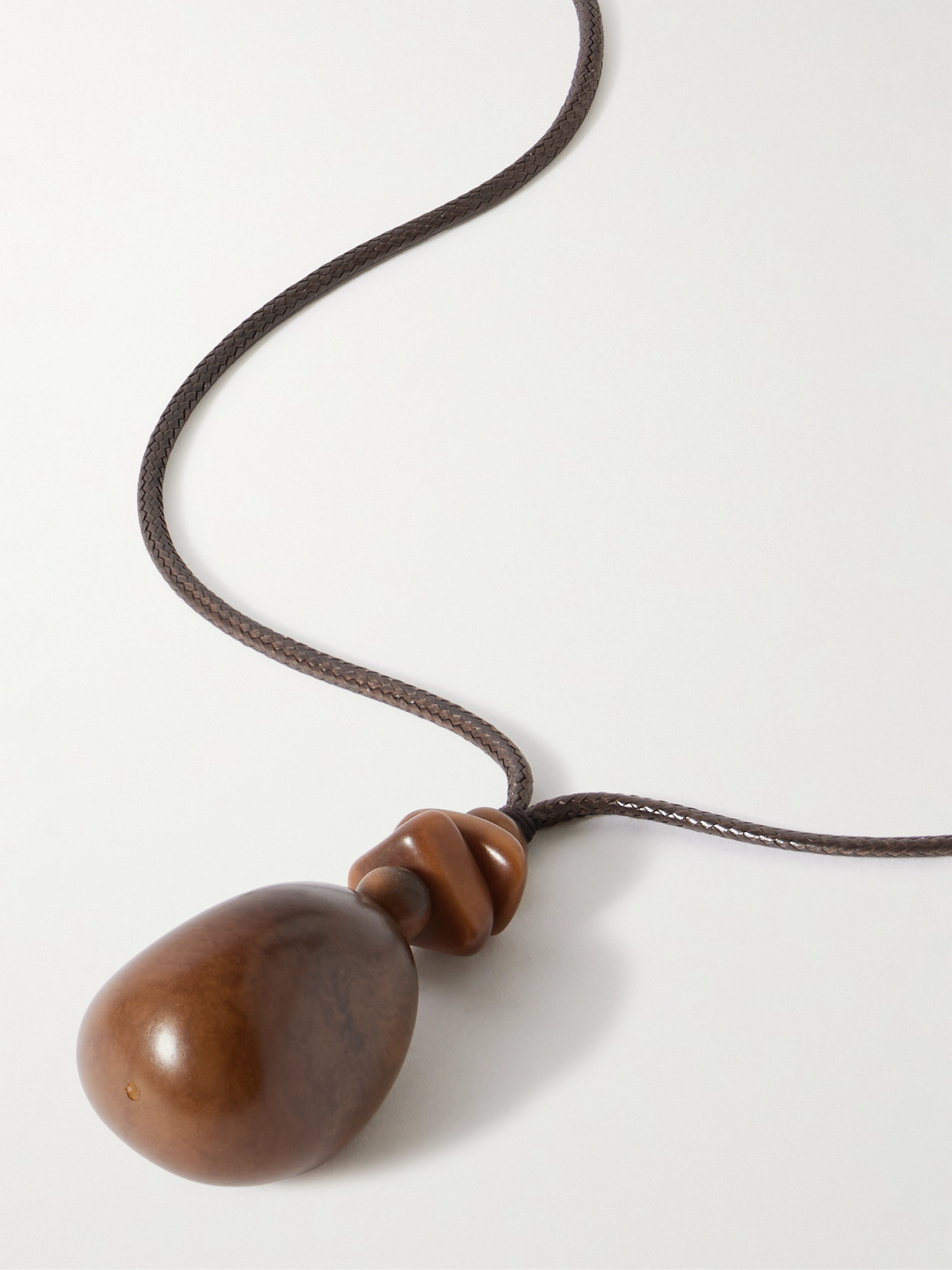 Hunting Season The Pendant Tagua And Leather Necklace In Brown