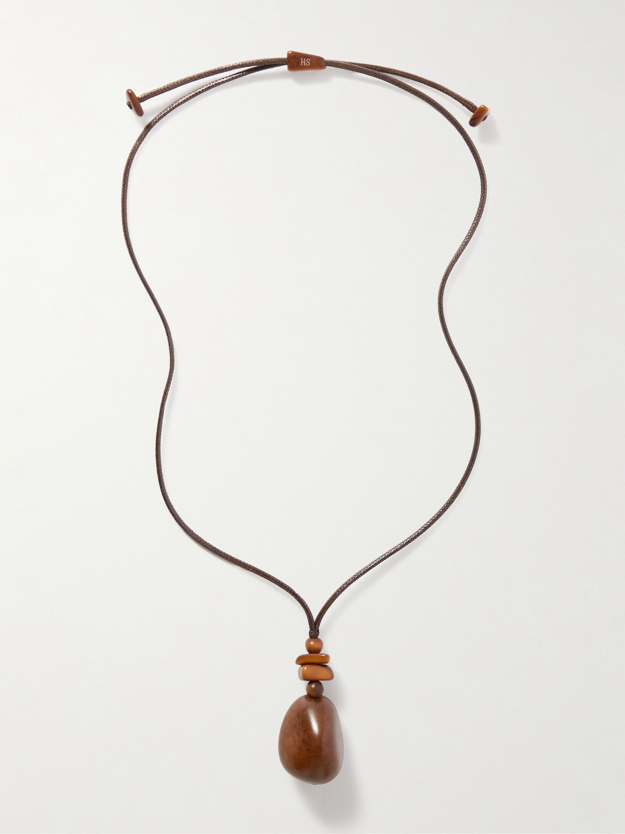 Hunting Season The Pendant Tagua And Leather Necklace In Brown