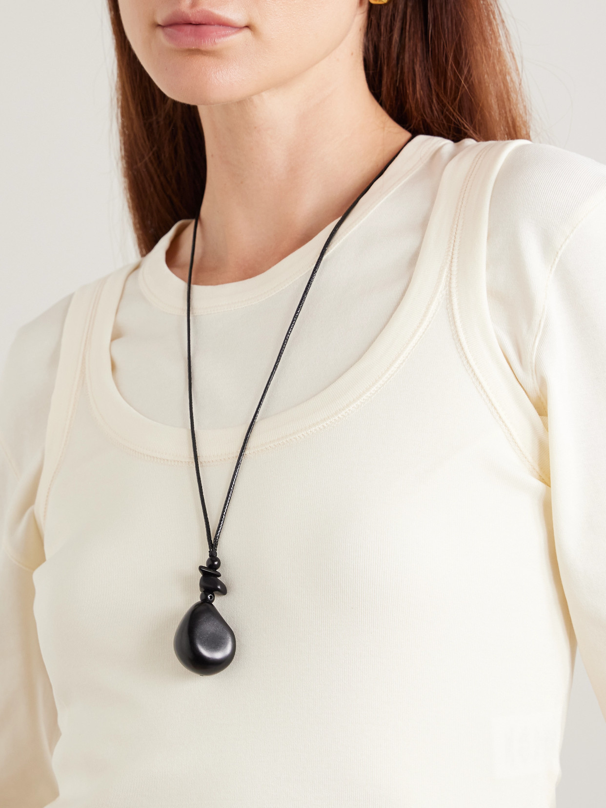 Hunting Season The Pendant Tagua And Leather Necklace In Black