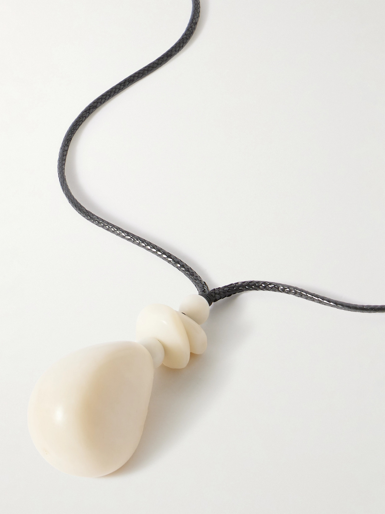 Hunting Season The Pendant Tagua And Leather Necklace In Black