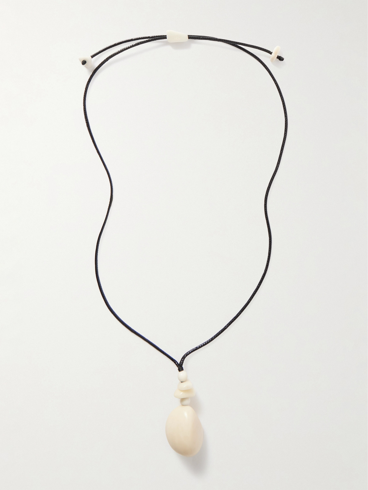Hunting Season The Pendant Tagua And Leather Necklace In White