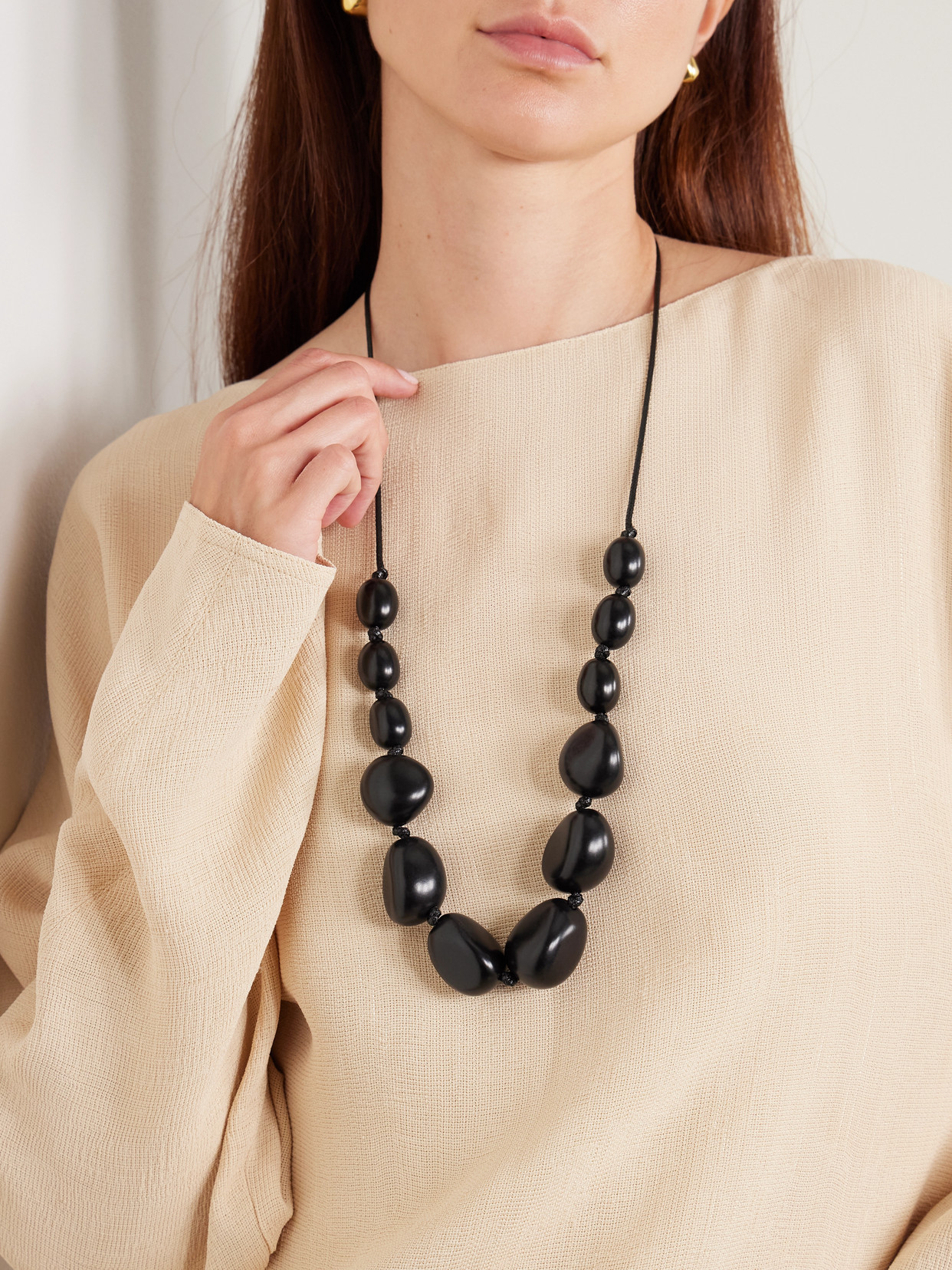 Hunting Season The Statement Tagua And Leather Necklace In Black