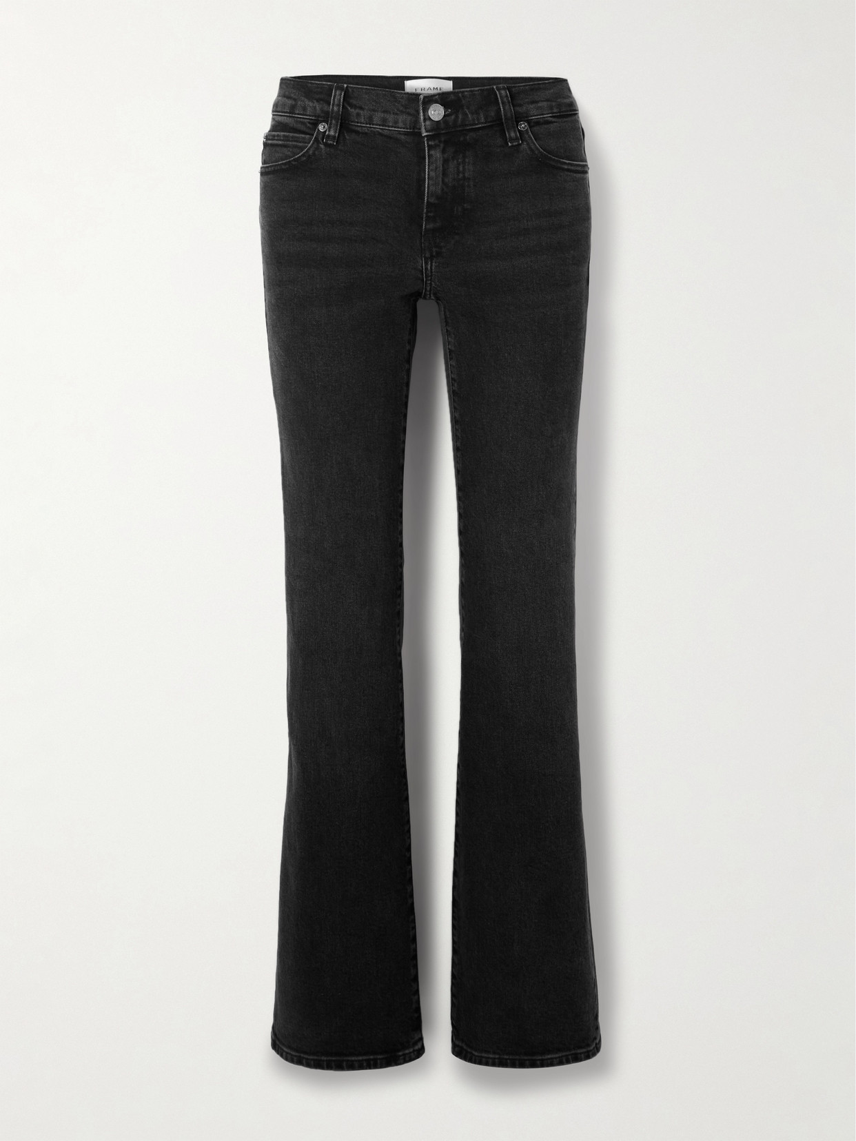 Frame The Rodeo Mid-rise Flared Jeans In Black