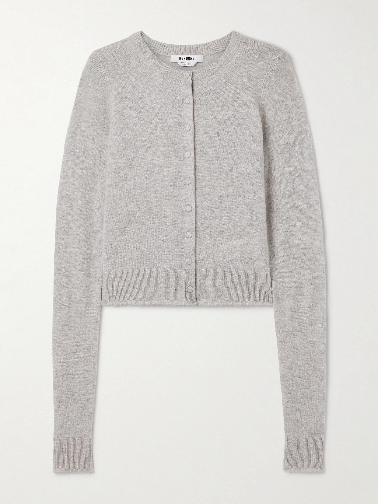 Re/done Cashmere Cardigan In Gray